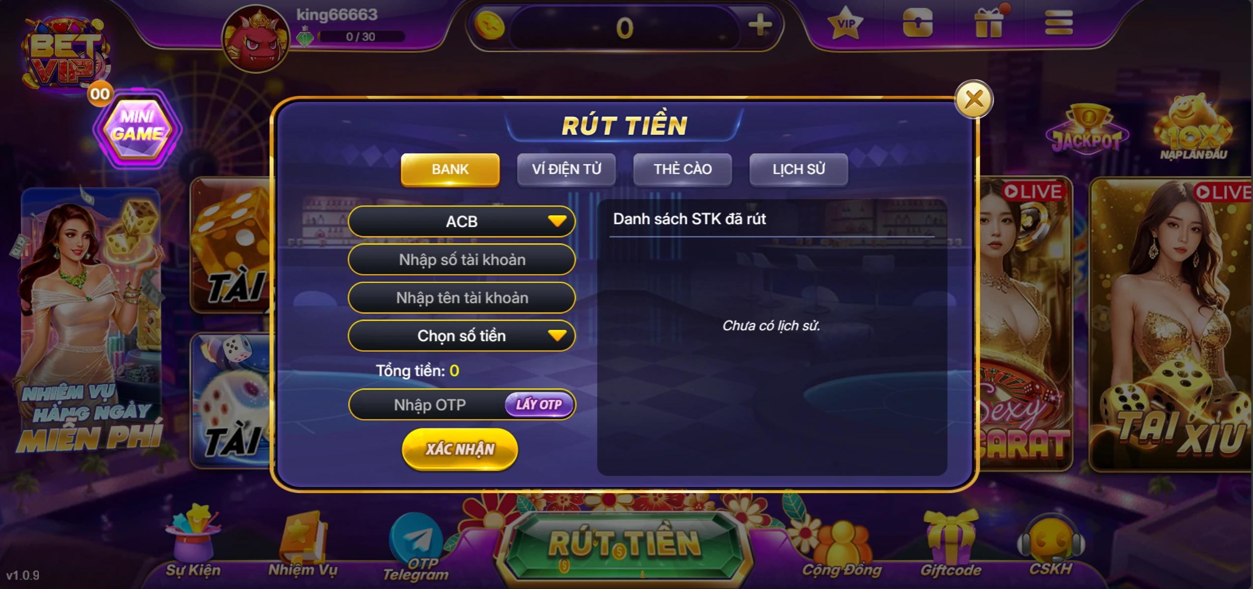 Rút Tiền Betvip